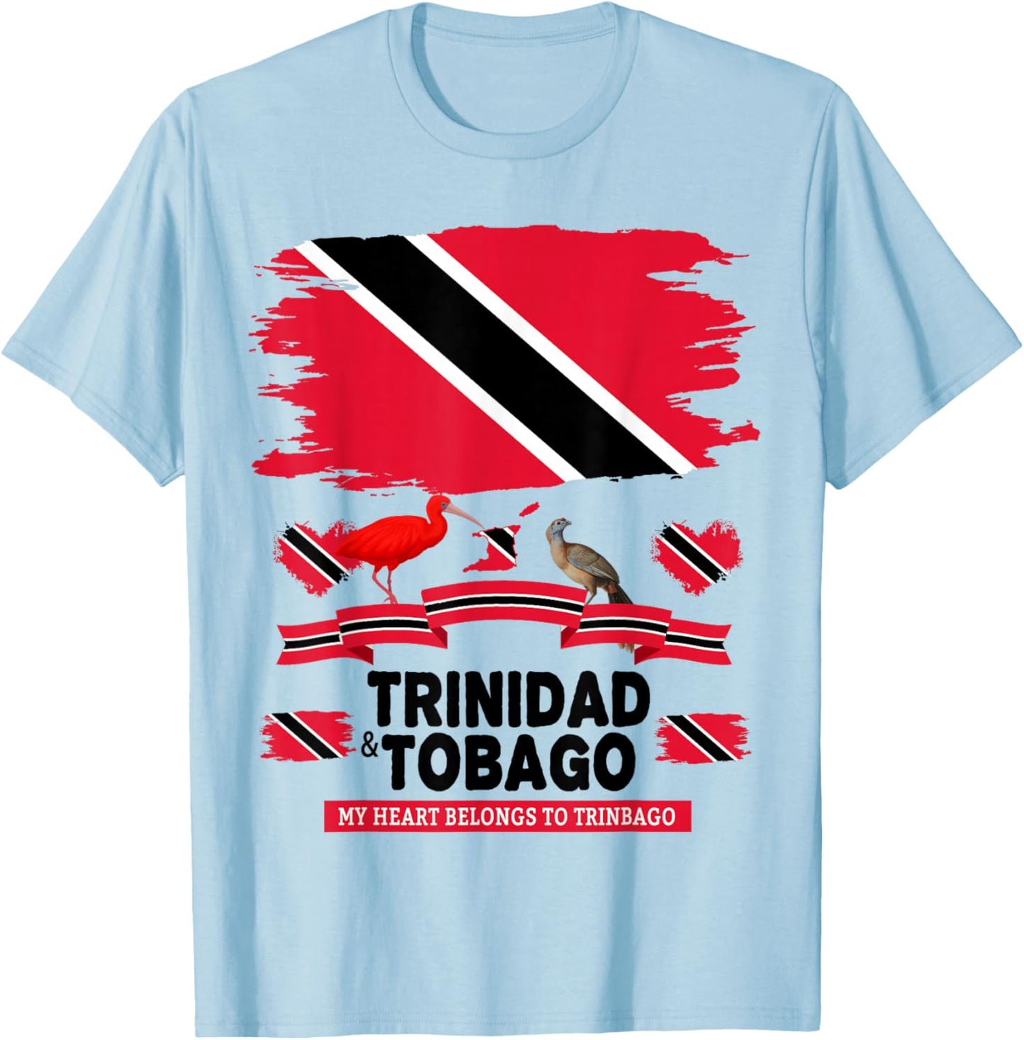 Trinidad Flag Idea with Trinidad & Tobago Culture T-Shirt - T-Shirt | Light Blue