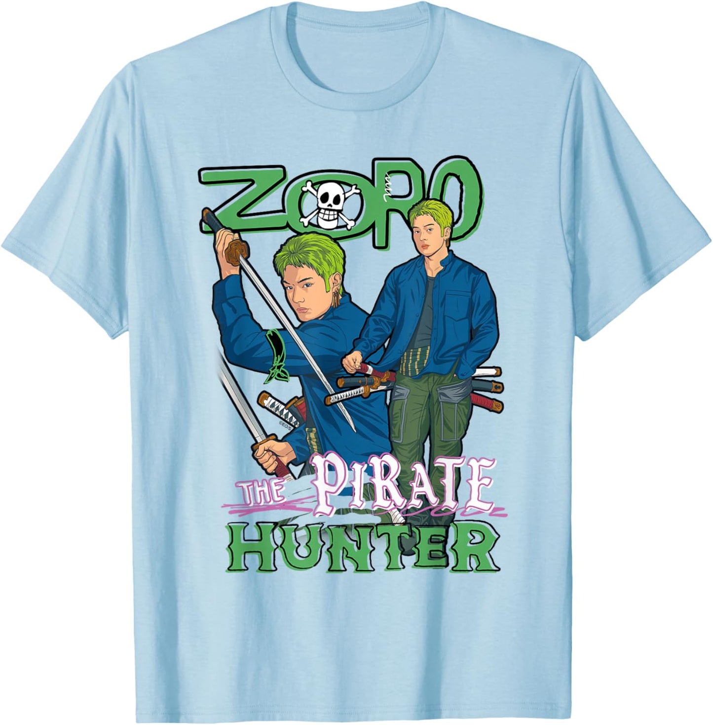 One Piece Zoro The Pirate Hunter T-Shirt - T-Shirt | Light Blue
