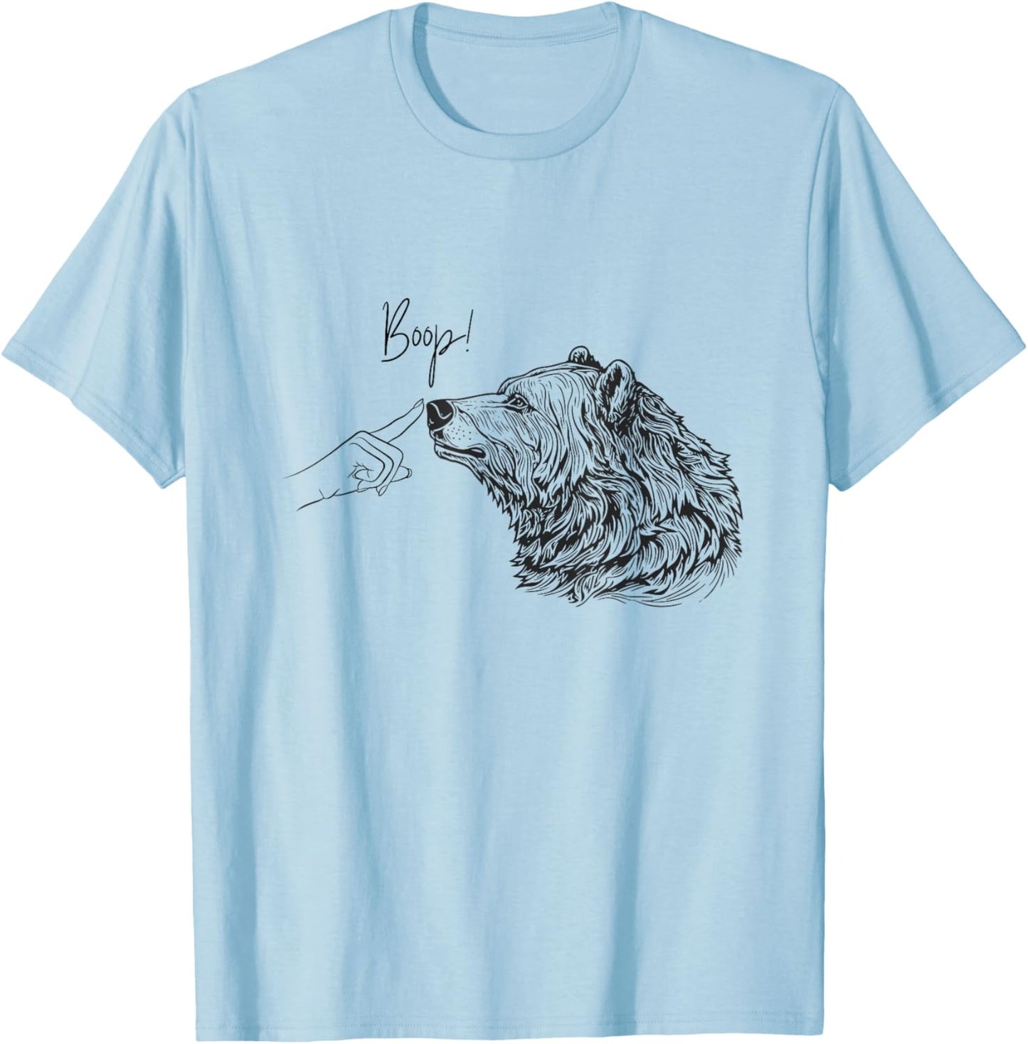 Boop Bear Funny Cute Nose Boop Forest Animal T-Shirt - T-Shirt | Light Blue