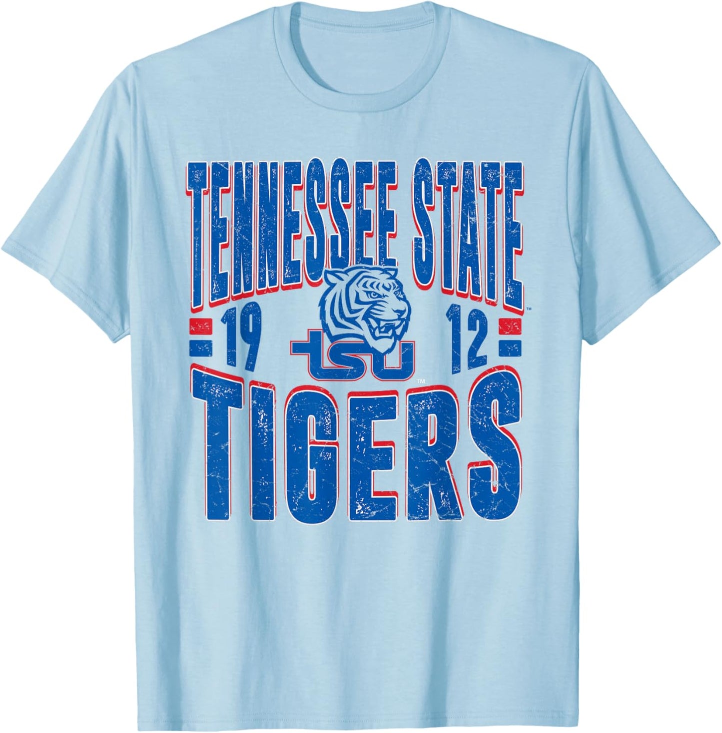 Tennessee State Tigers Vintage 90's Retro White T-Shirt - T-Shirt | Light Blue