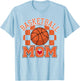 Groovy Basketball Mom Mother Basketball Mom T-Shirt - T-Shirt | Light Blue