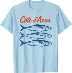 Côte d'Azur Sardinen T-Shirt - T-Shirt | Light Blue