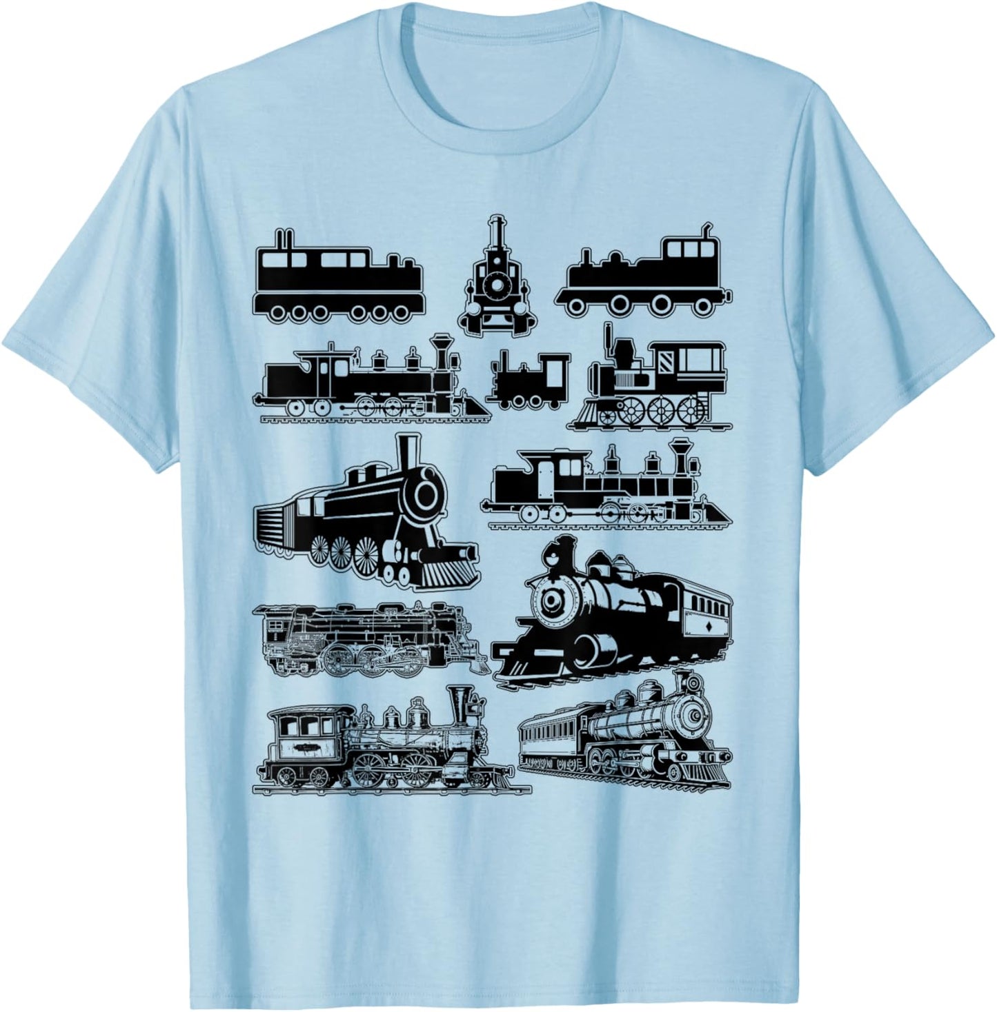 Vintage Steam Train Locomotive Toddler Boys Kids T-Shirt - T-Shirt | Light Blue
