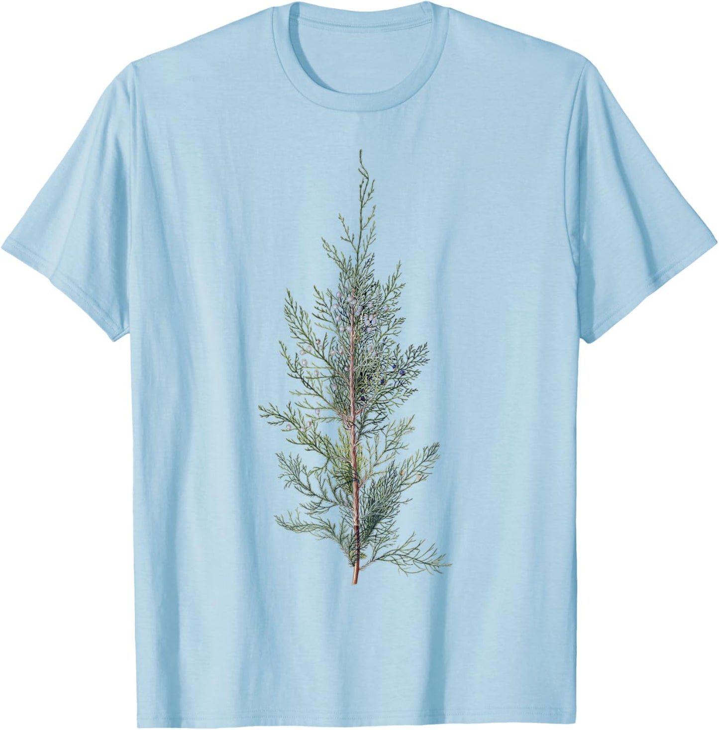 Vintage Plant Neutral Juniper Tree Branch T-Shirt - T-Shirt | Light Blue
