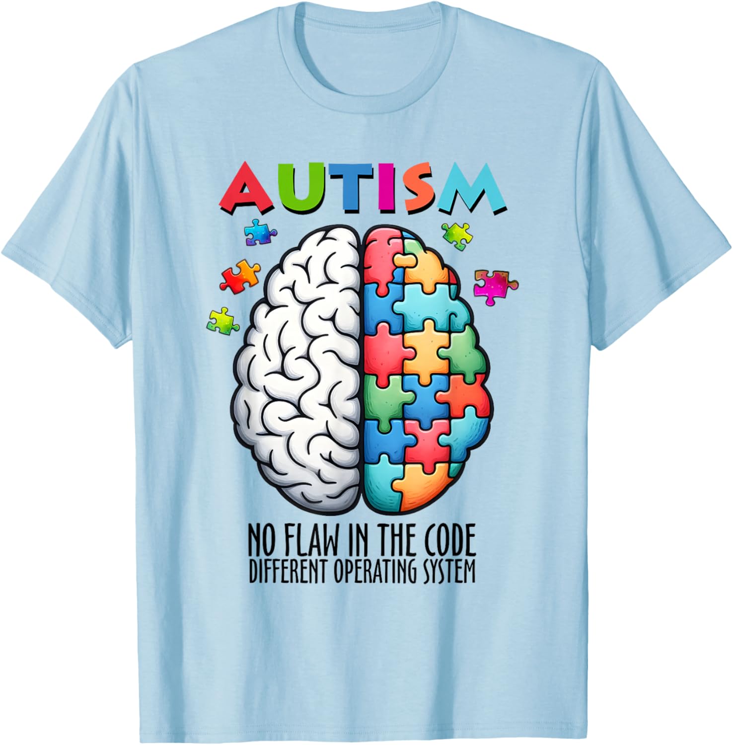 Autism Awareness Autism Support and Acceptance T-Shirt - T-Shirt | Light Blue