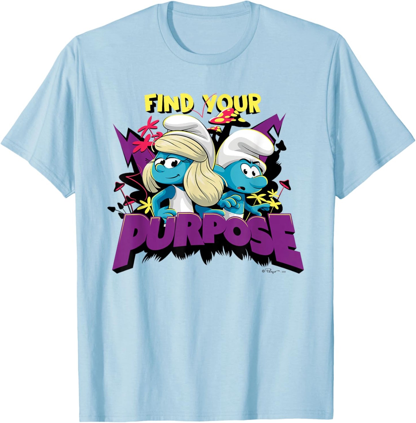 The Smurfs Movie Find Your Purpose Smurfette T-Shirt - T-Shirt | Light Blue