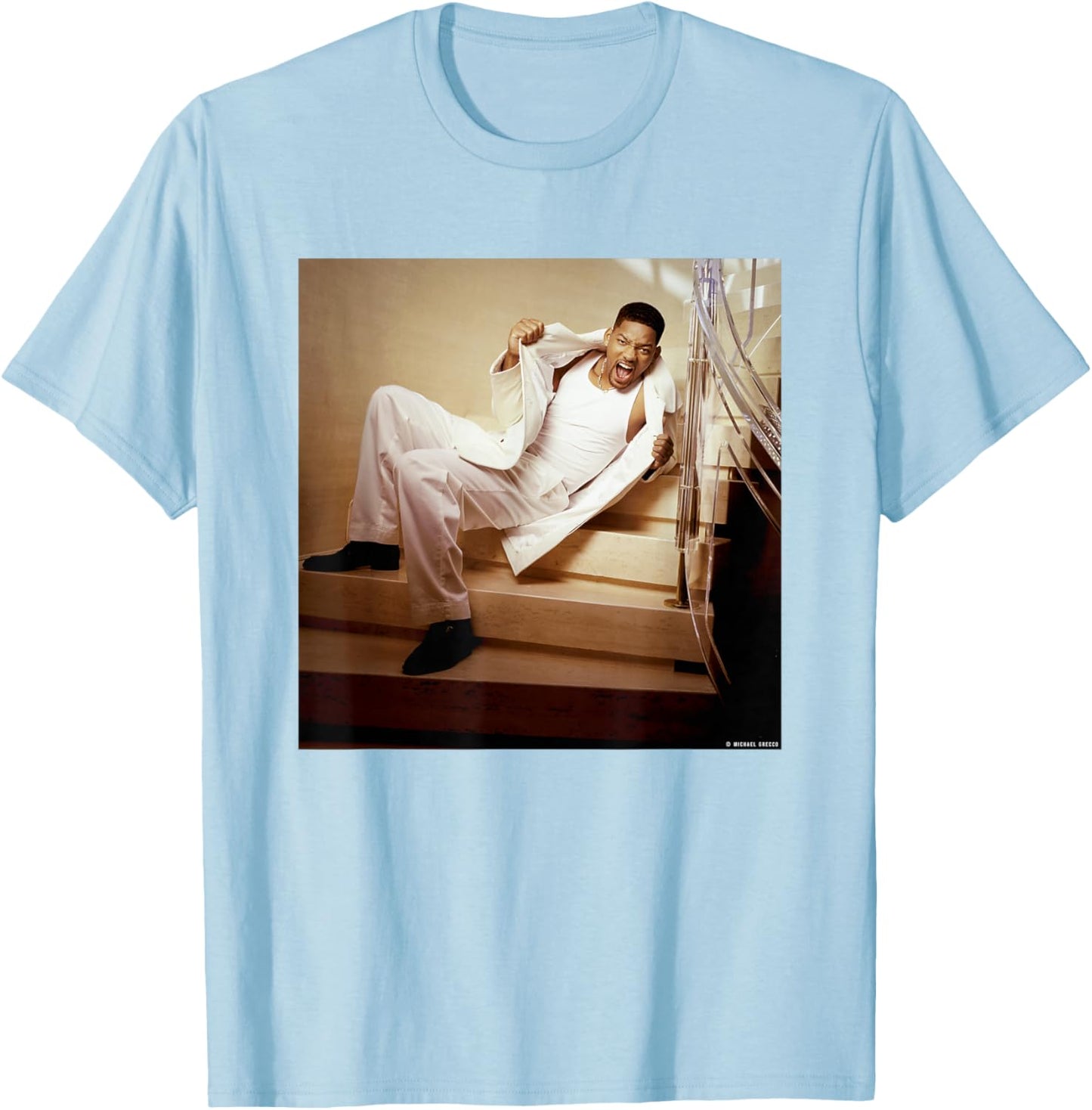 Will Smith Men in Black Bad Boys Rapper by Michael Grecco T-Shirt - T-Shirt | Light Blue