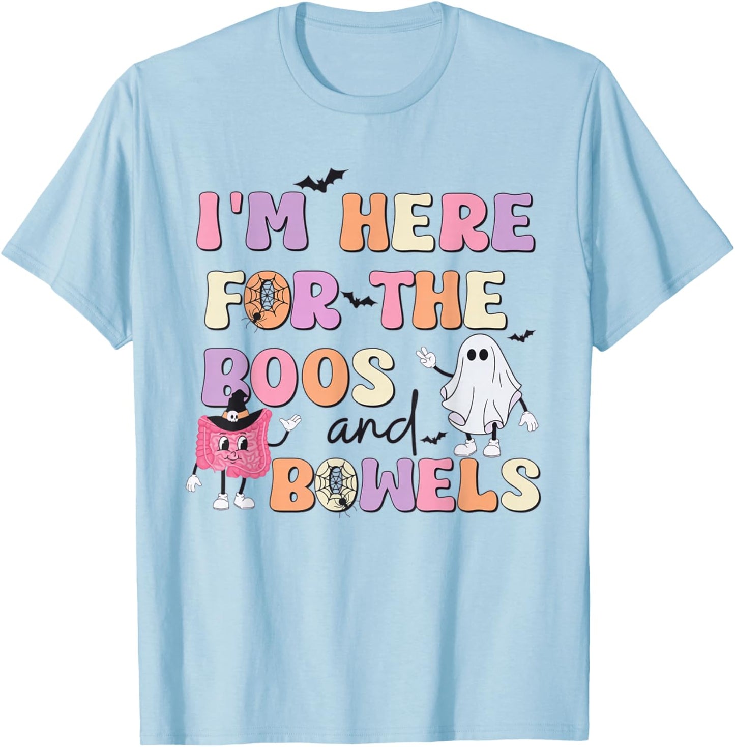 Halloween Gi Nurse Boos And Bowels Colonoscopy Endoscopy T-Shirt - T-Shirt | Light Blue