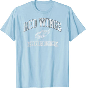 Detroit Red Wings Vintage Hockey Red Officially Licensed T-Shirt - T-Shirt | Light Blue