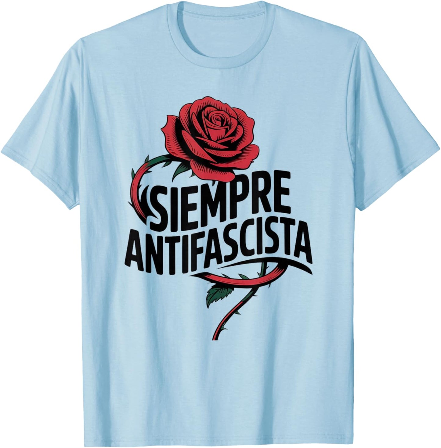 Siempre Antifasciste T-Shirt - T-Shirt | Light Blue