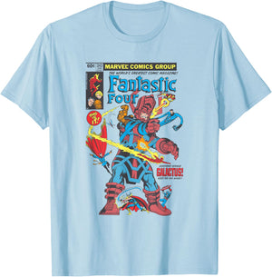 Fantastic Four First Comic Cover , White, S T-Shirt - T-Shirt | Light Blue