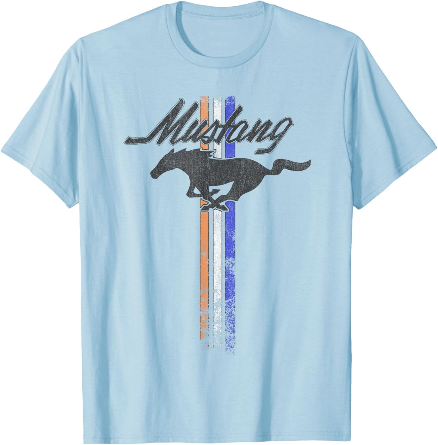 Ford Mustang Pony Stripes T-Shirt - T-Shirt | Light Blue