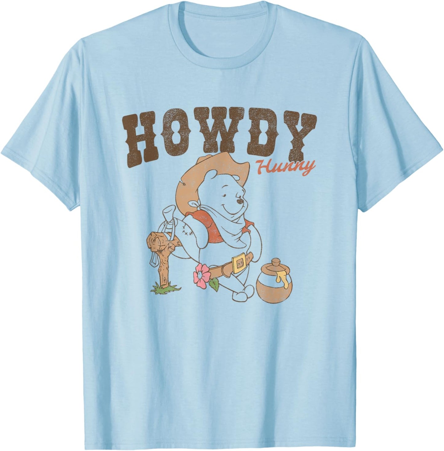 Disney Winnie The Pooh Howdy Hunny Western Bear T-Shirt - T-Shirt | Light Blue