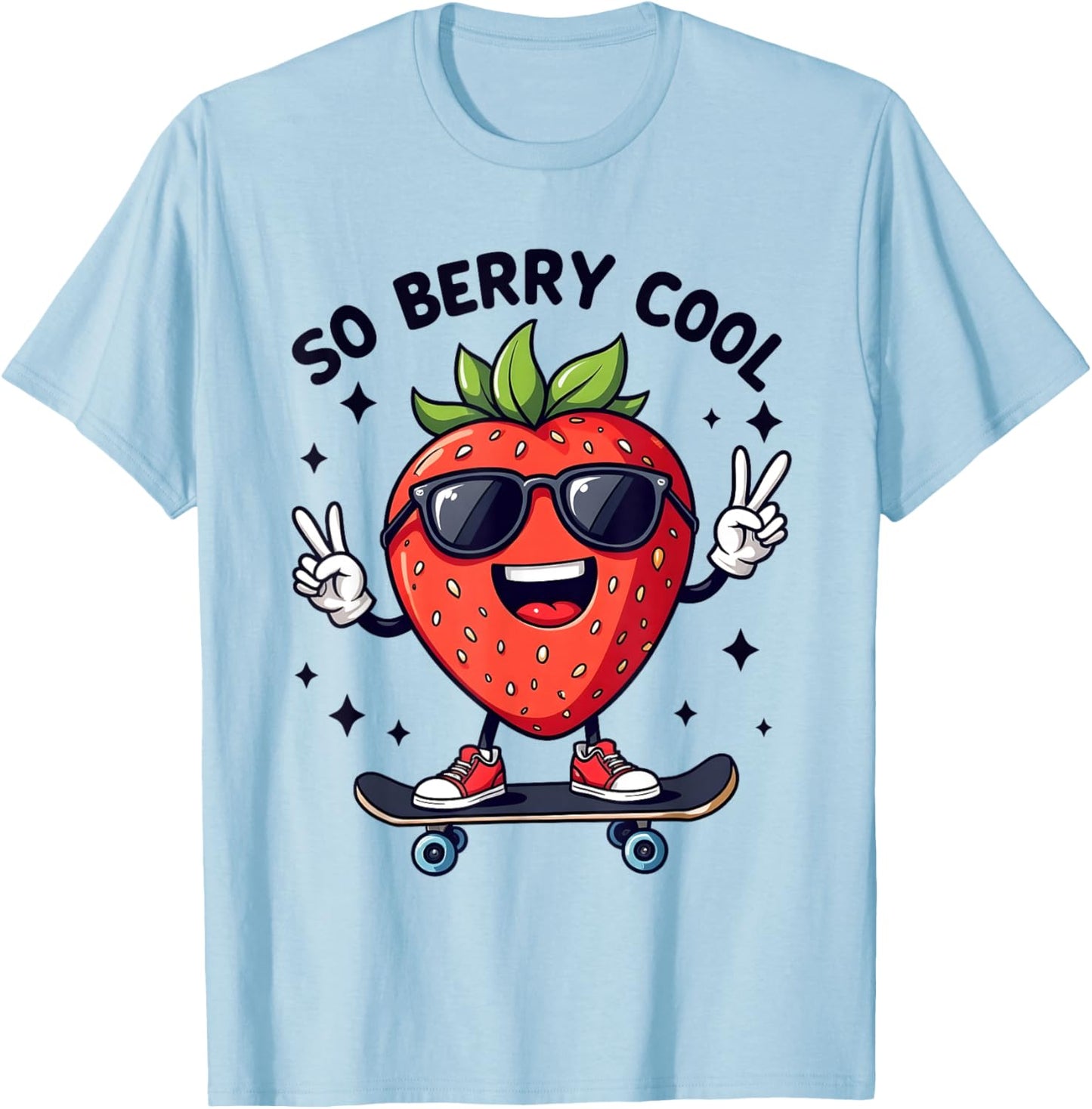 So Berry Cool Fruit Lover Strawberry Season For Kids Boys T-Shirt - T-Shirt | Light Blue