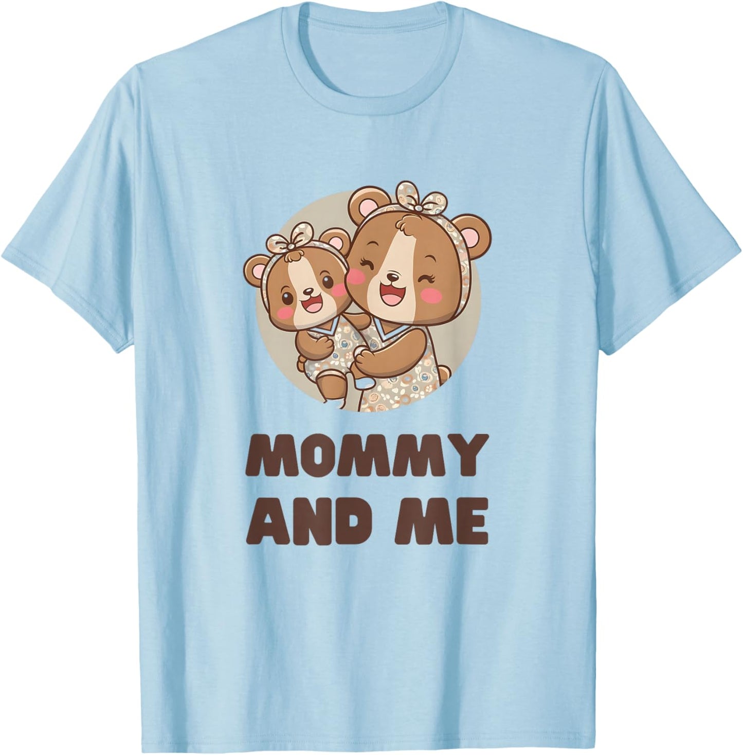 Girl MOTHER Mom Baby Bear Mommy & Me Matching Outfits Parent T-Shirt - T-Shirt | Light Blue