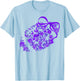 Floral Football Game Day Girly Coquette Team Spirit Purple T-Shirt - T-Shirt | Light Blue