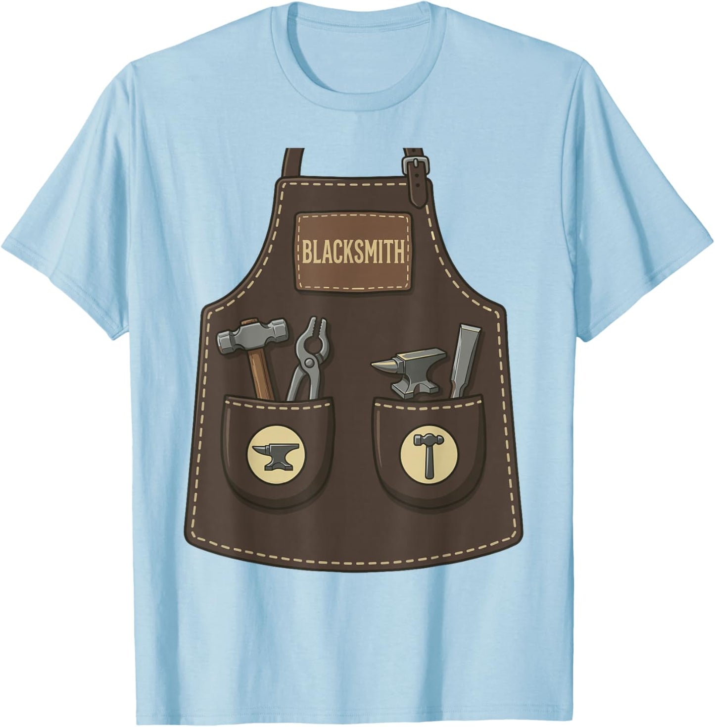 Blacksmith Funny Forge Worker Farrier Apron Costume T-Shirt - T-Shirt | Light Blue