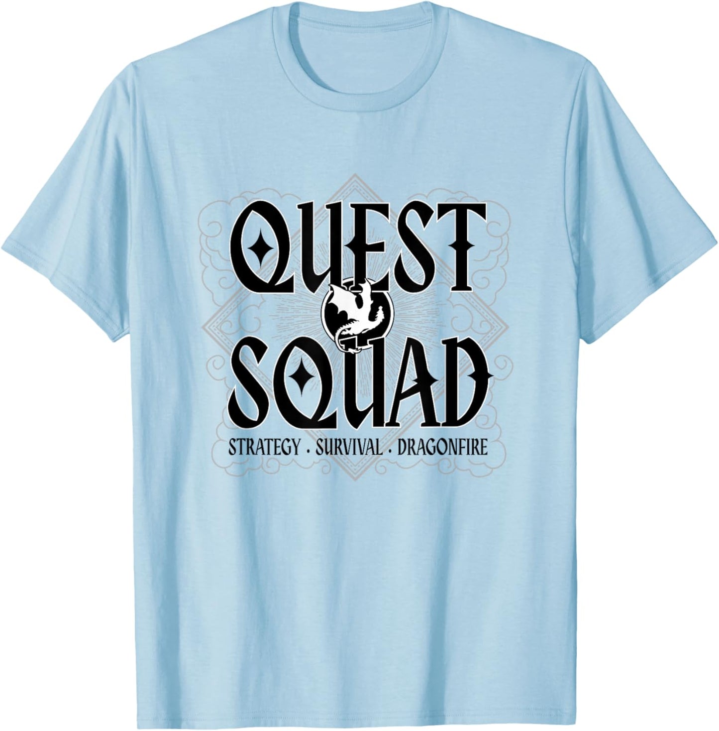 Fourth Wing The Empyrean Quest Squad Dragonbound Circle T-Shirt - T-Shirt | Light Blue