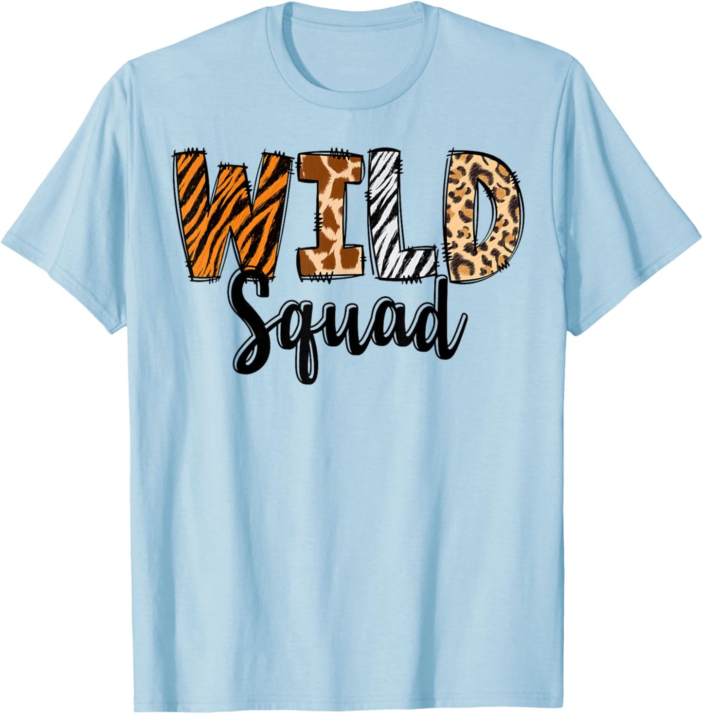Wild Squad Zoo Born Two Be Wild B-day Safari Jungle Animal T-Shirt - T-Shirt | Light Blue