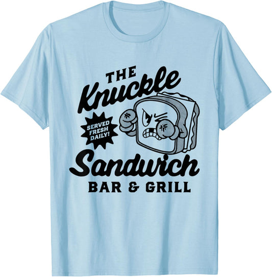 The Knuckle Sandwich Bar & Grill Fighting Joke Bar Humor T-Shirt - T-Shirt | Light Blue