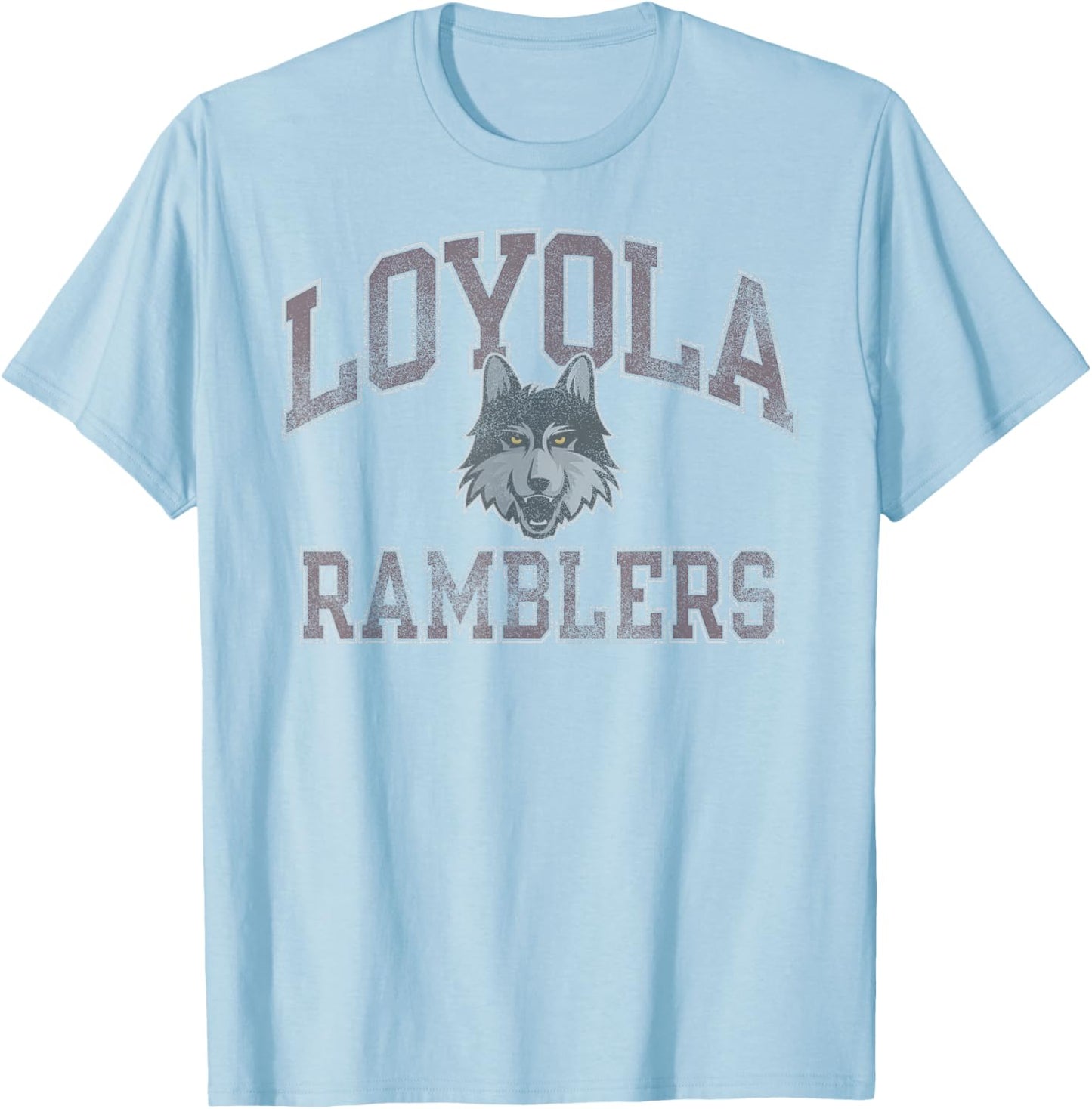 Loyola Chicago Ramblers Vintage Worn Gray T-Shirt - T-Shirt | Light Blue