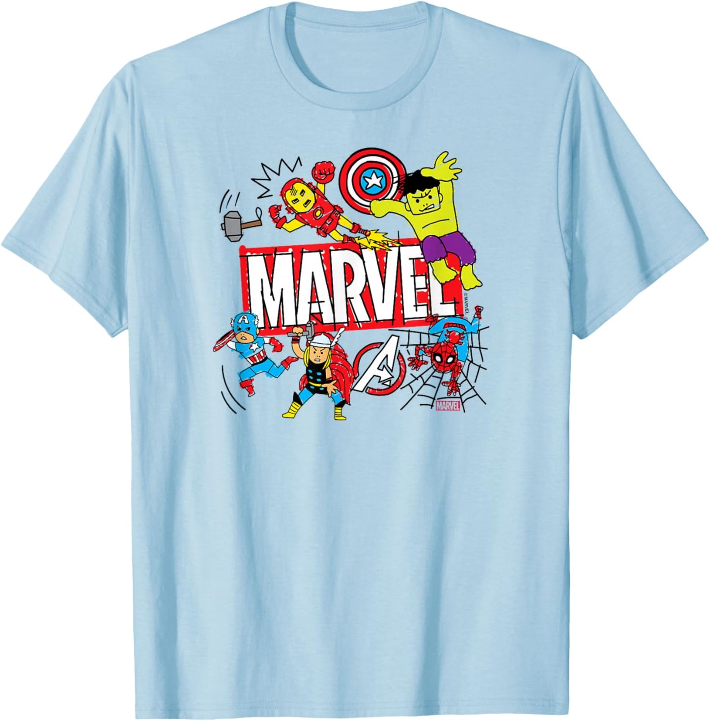 Marvel - Sketch T-Shirt - T-Shirt | Light Blue