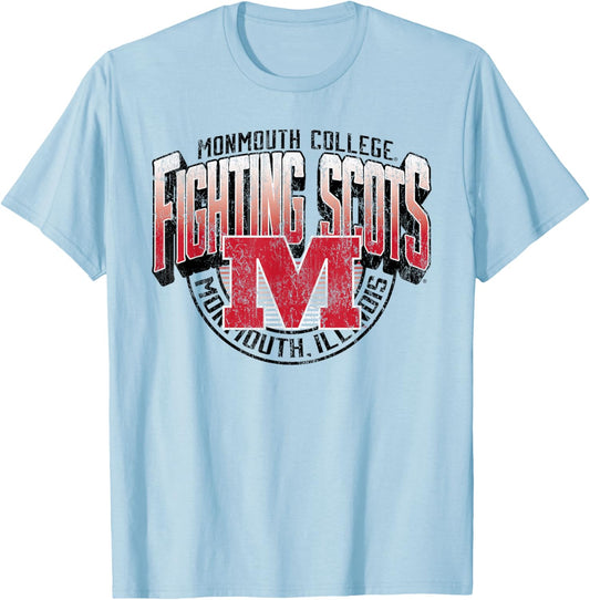 Monmouth College Fighting Scots Vintage Major Gray T-Shirt - T-Shirt | Light Blue