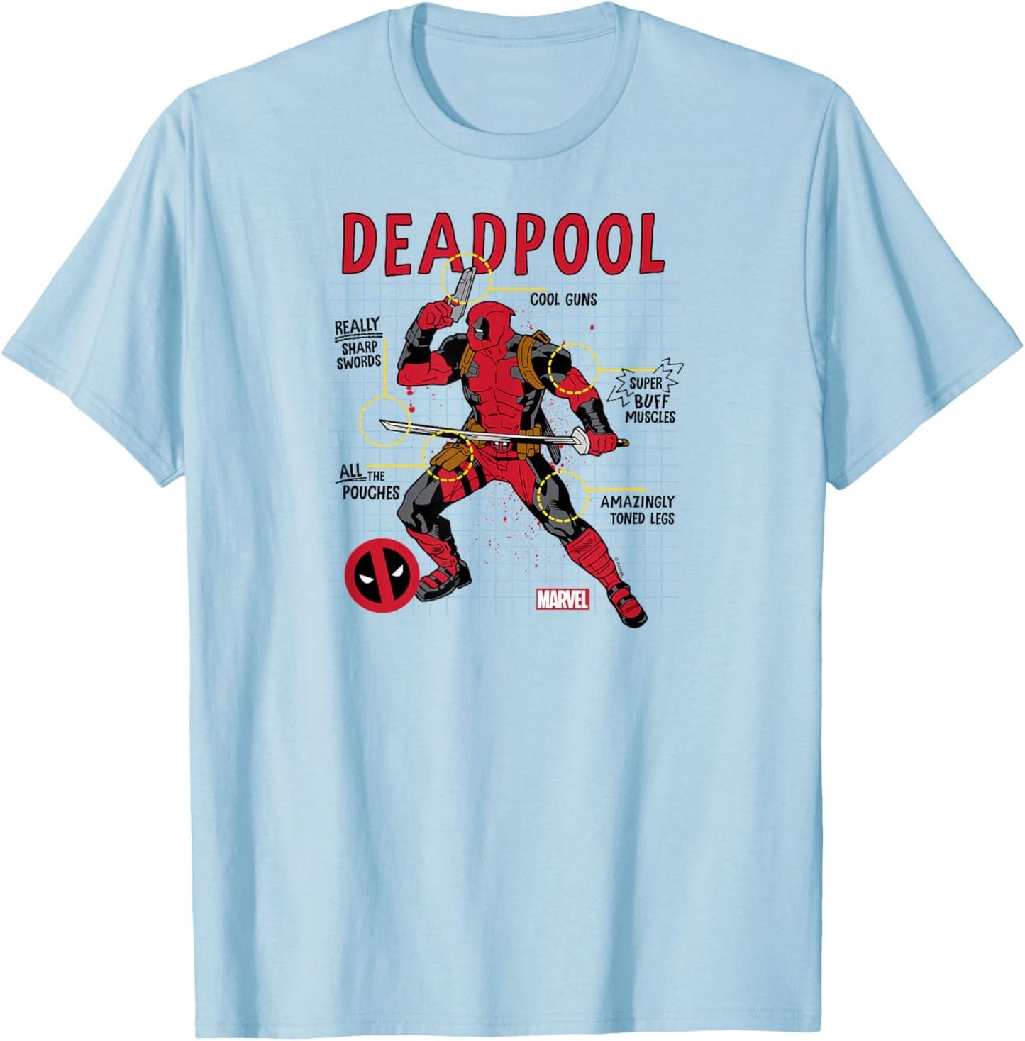 Deadpool - Blueprint T-Shirt - T-Shirt | Light Blue