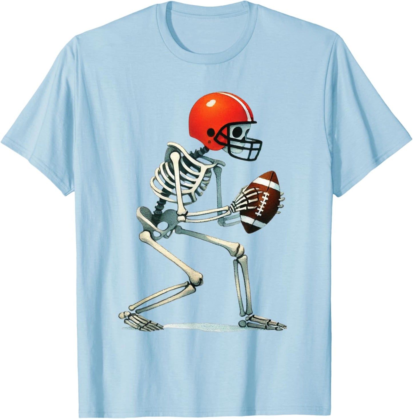 Skeleton Football Halloween Costume Funny Men Boys Kids T-Shirt - T-Shirt | Light Blue
