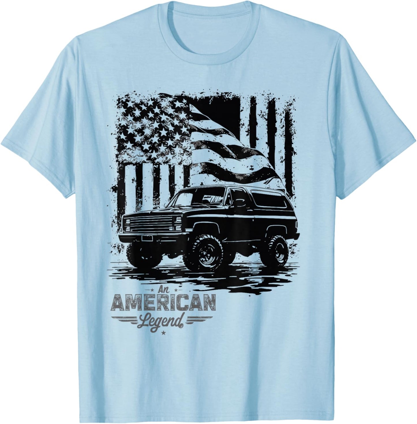 73-91 K5 Blaze an American Legend Patriotic USA Flag K5 T-Shirt - T-Shirt | Light Blue
