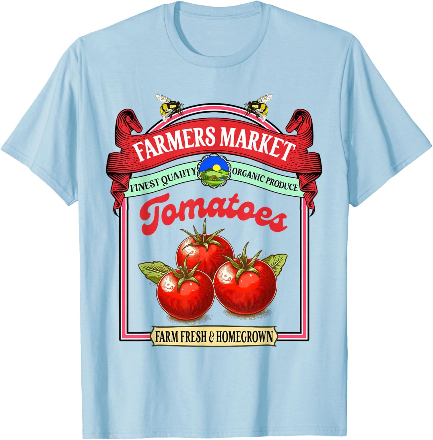 Farmers Market Fresh Gardening Farmers Market Tomatoes T-Shirt - T-Shirt | Light Blue