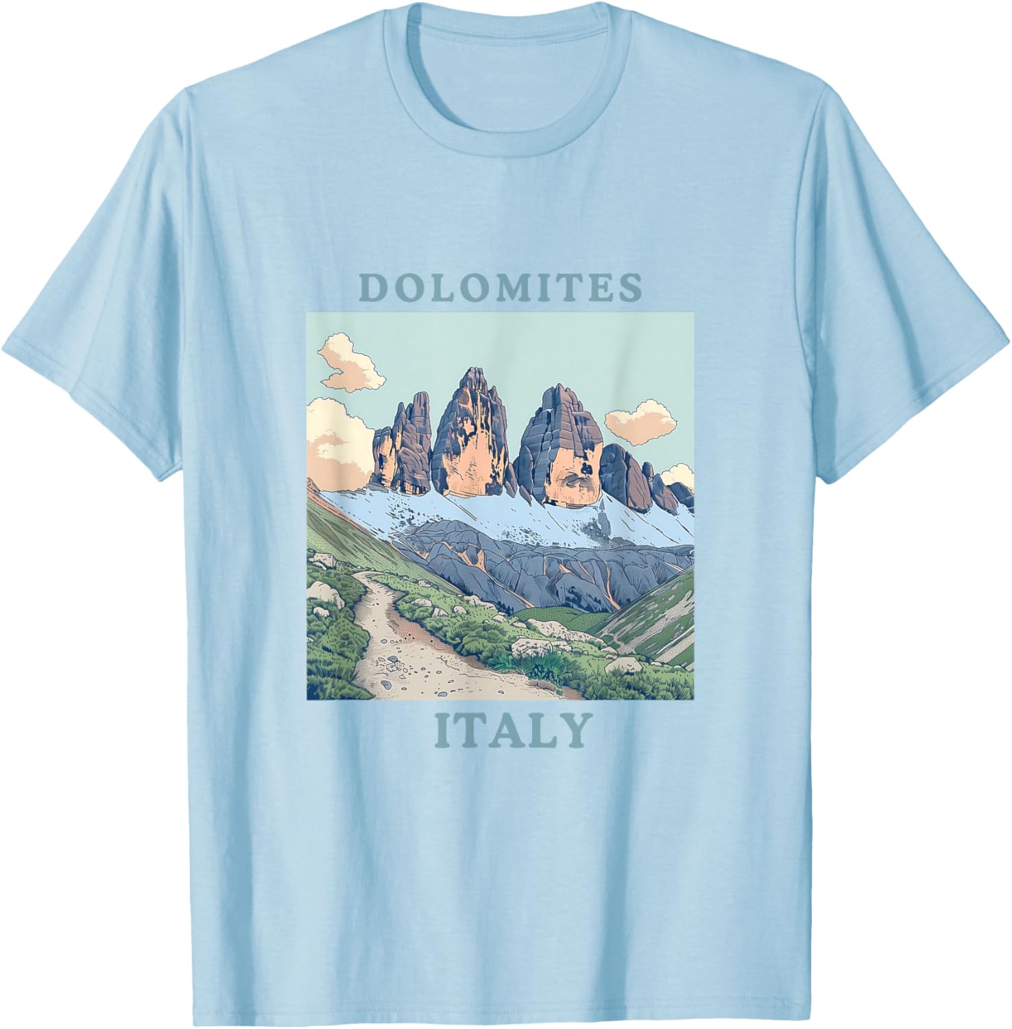 Dolomites, Italy T-Shirt - T-Shirt | Light Blue