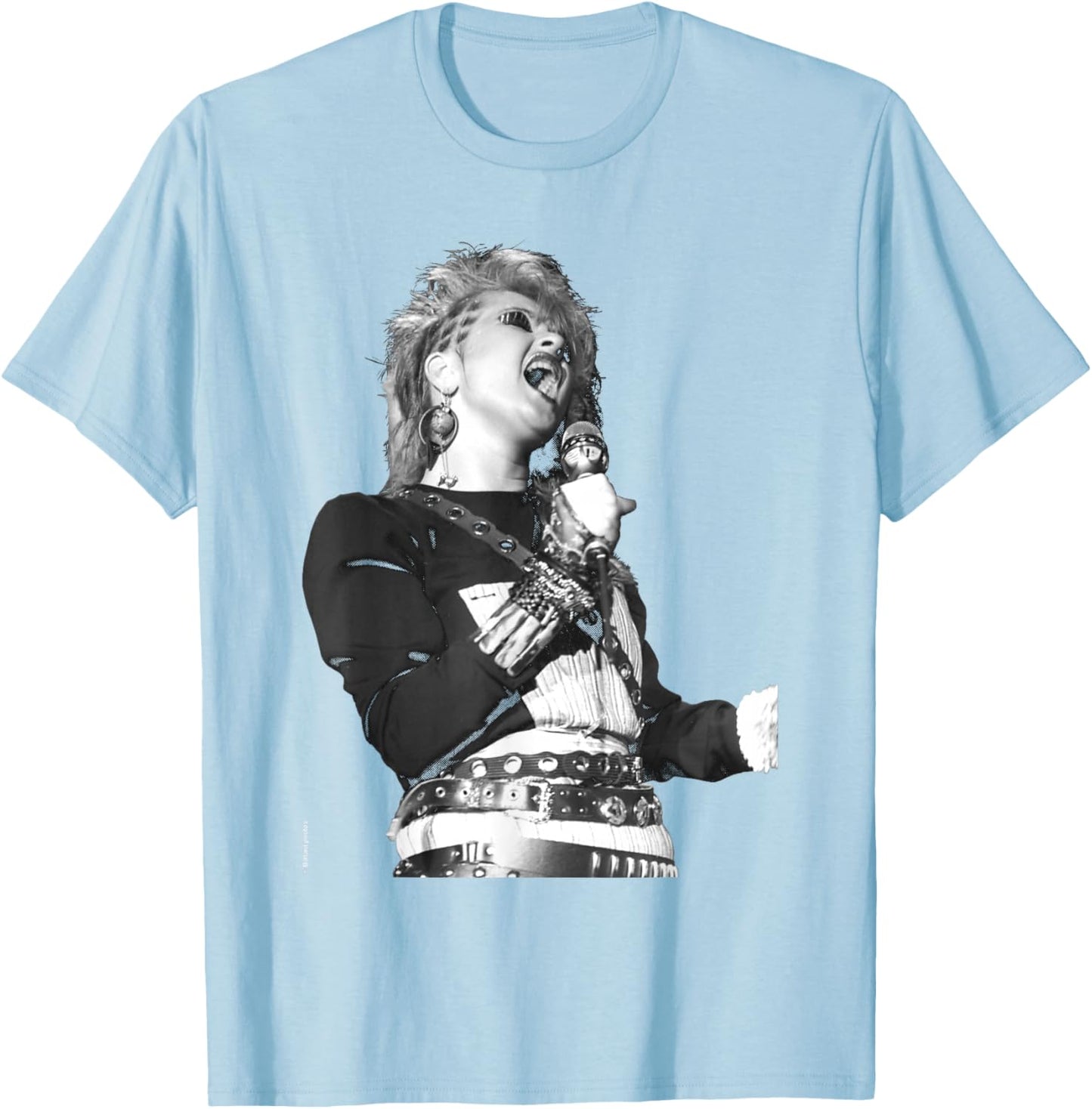 Singer Cyndi Lauper Live by Allan Ballard T-Shirt - T-Shirt | Light Blue
