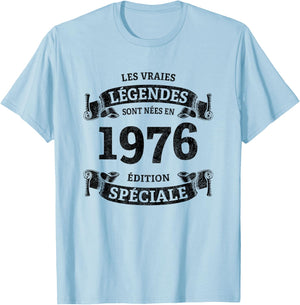 Legends Are Born In 1976 Vintage 50th Anniversary T-Shirt - T-Shirt | Light Blue