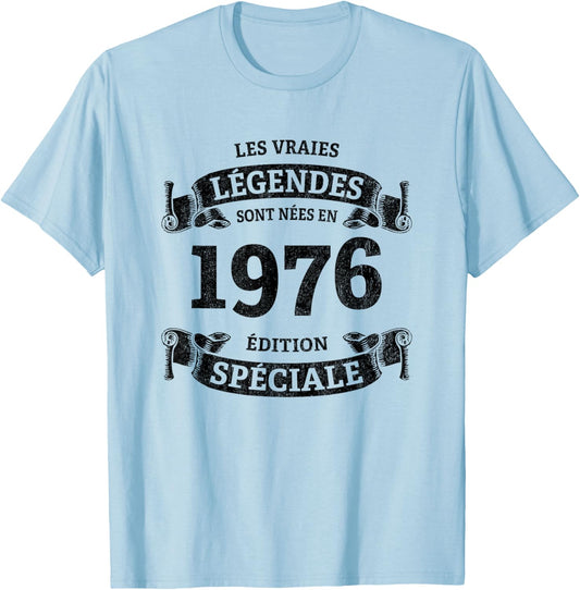 Legends Are Born In 1976 Vintage 50th Anniversary T-Shirt - T-Shirt | Light Blue