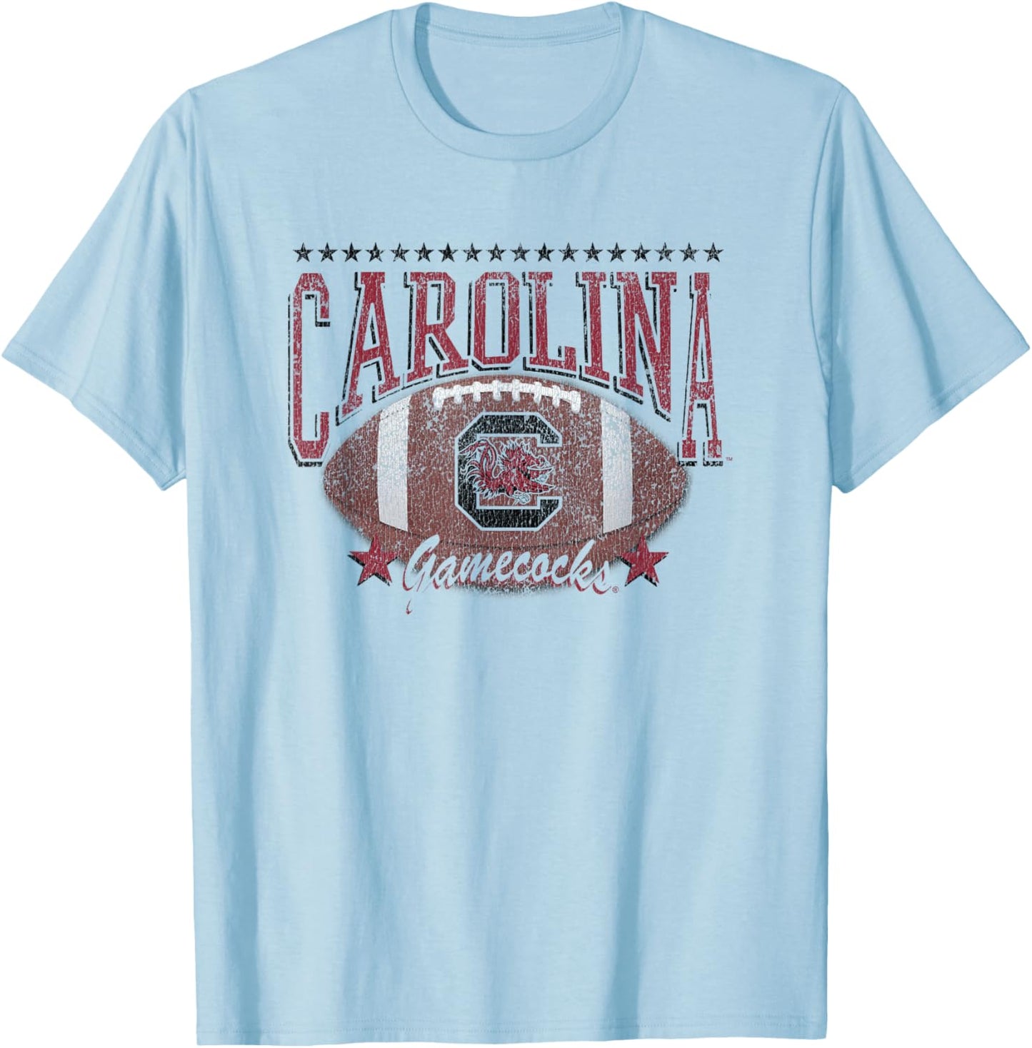 South Carolina Gamecocks Football Vintage Stars White T-Shirt - T-Shirt | Light Blue
