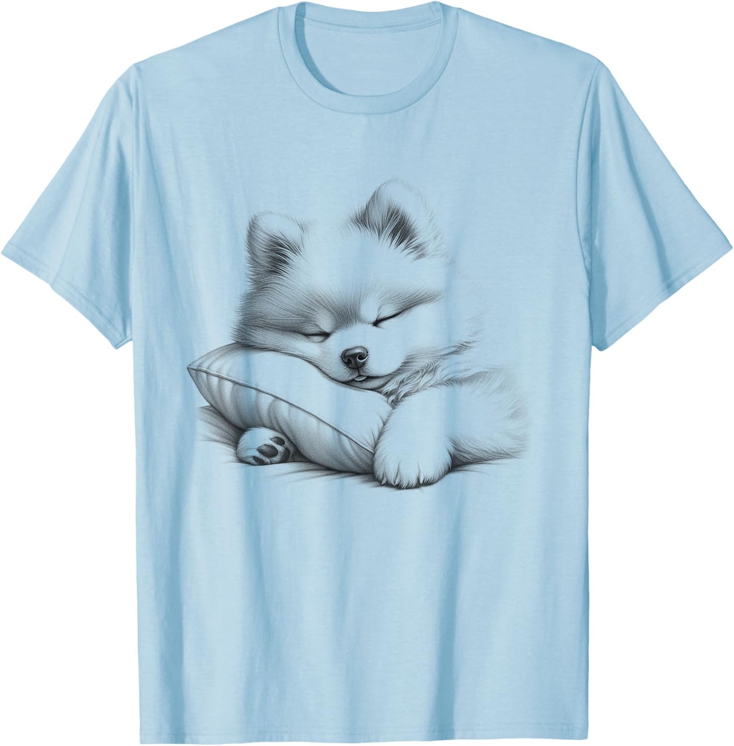 Funny Sleepy Pomsky Dog Pajama Kids Boys Girls T-Shirt - T-Shirt | Light Blue
