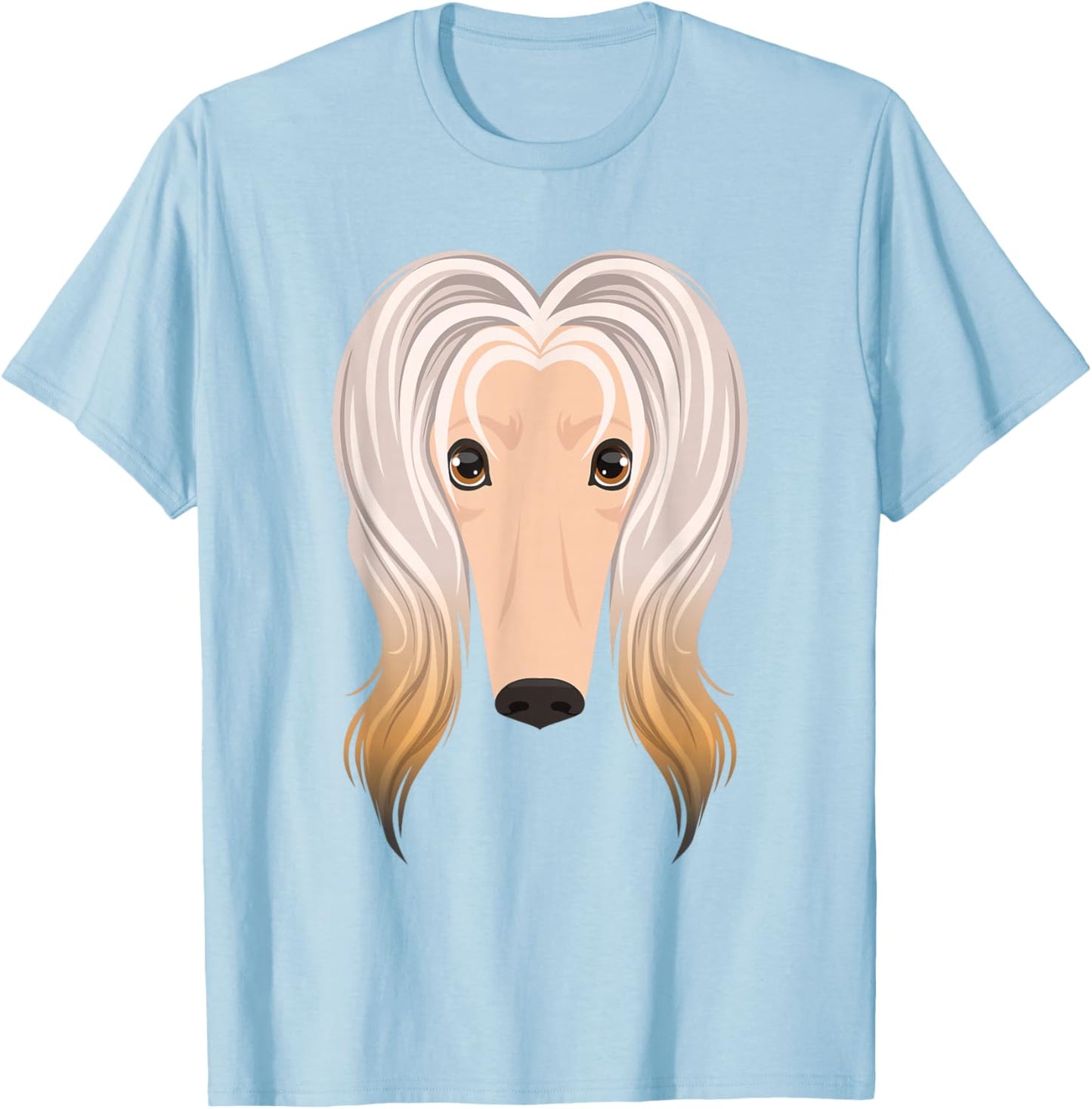 Afghan Hound Dog Face Funny Halloween Costume T-Shirt - T-Shirt | Light Blue