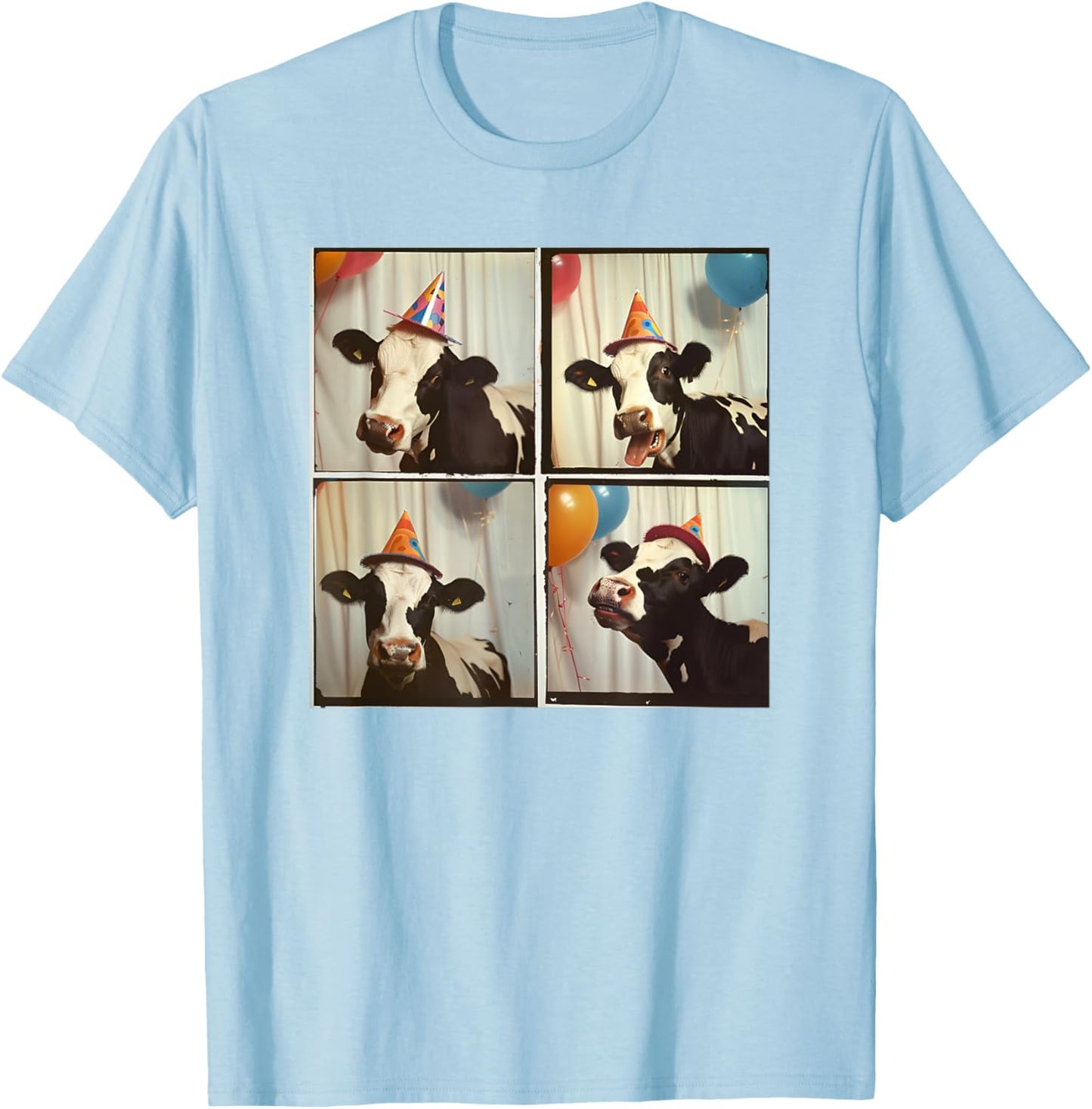 Dairy Cow Farmer Cow Selfie Farmyard Animal Birthday Cow T-Shirt - T-Shirt | Light Blue
