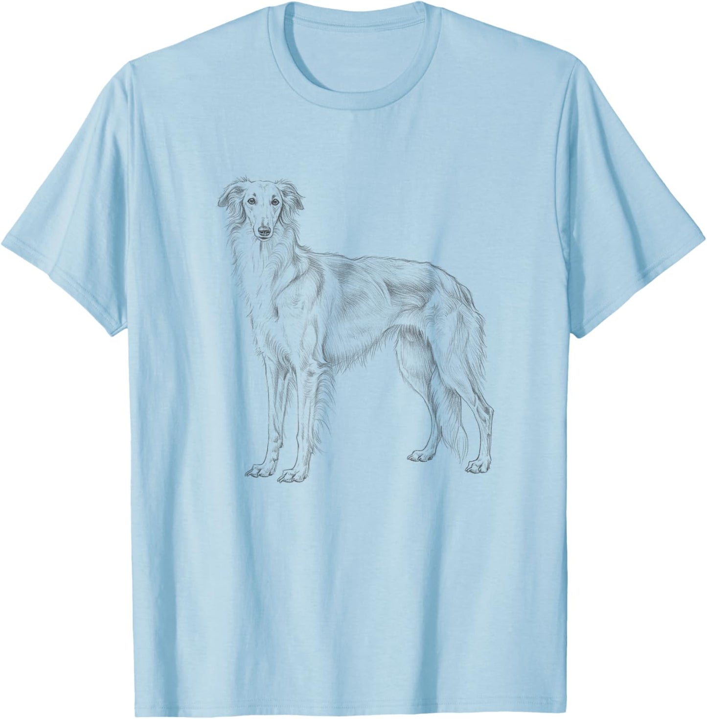 Vintage Silken Windhound Drawing Art Design T-Shirt - T-Shirt | Light Blue