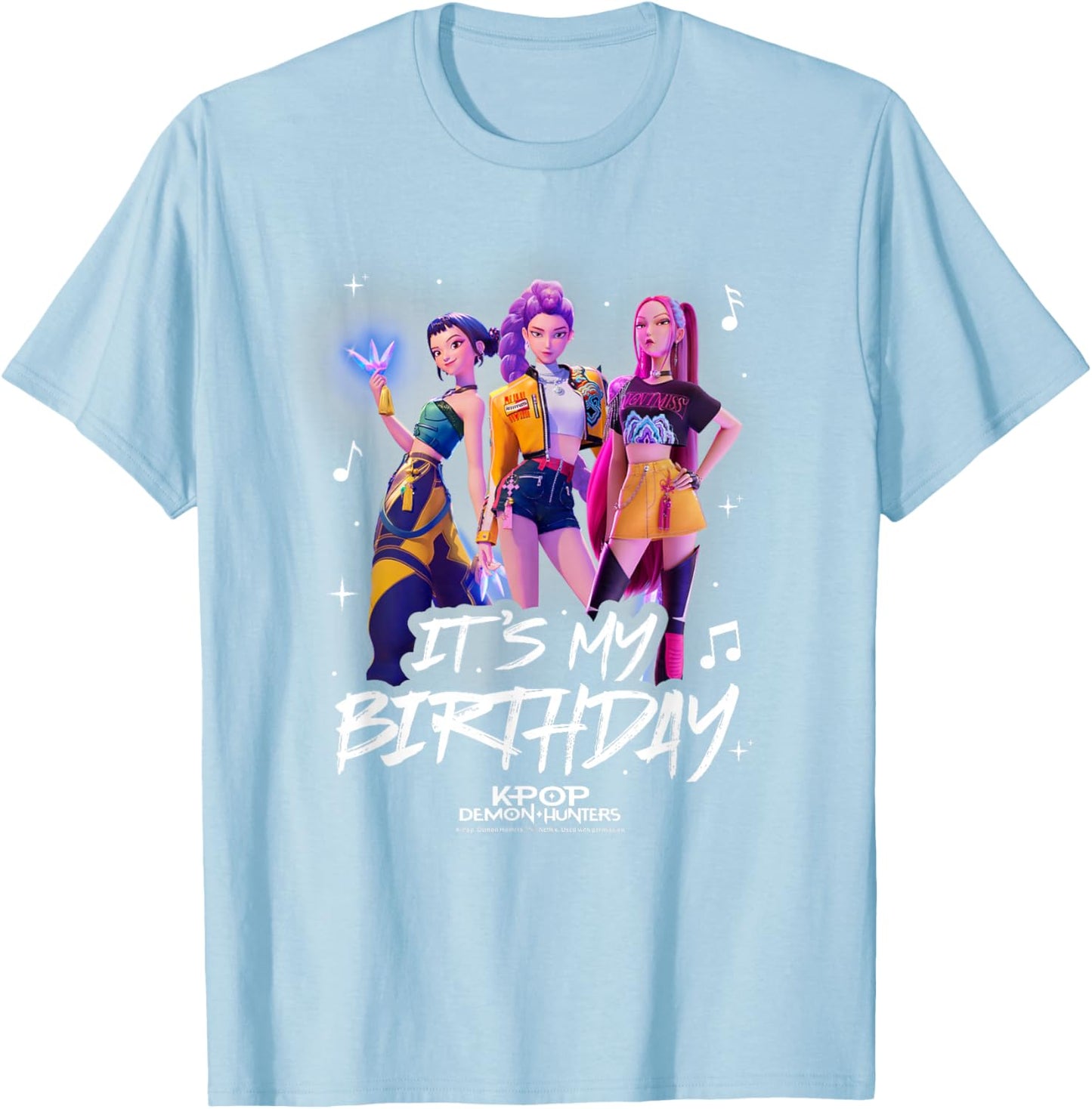 Kpop Demon Hunters My Birthday Officially Licensed T-Shirt - T-Shirt | Light Blue