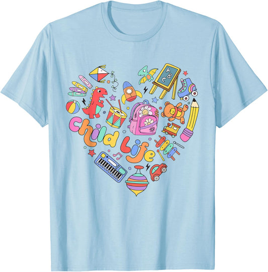 Retro Child Life Specialist Play Therapy Child life Intern T-Shirt - T-Shirt | Light Blue