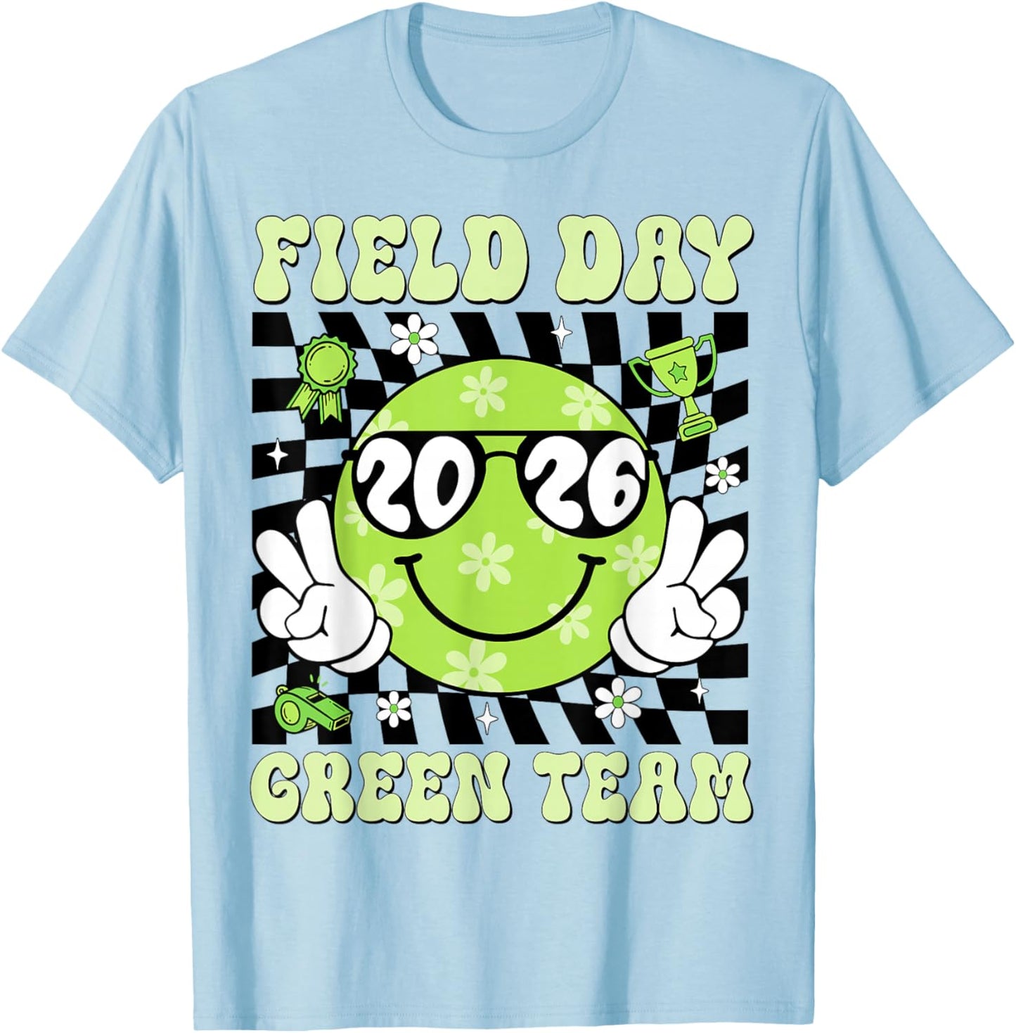 Field Day Green Team Funny for Teacher Kids Field Day Games T-Shirt - T-Shirt | Light Blue