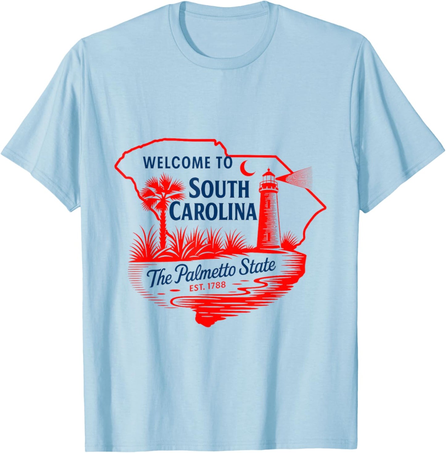 Bienvenue en Caroline du Sud, l'État du Palmetto T-Shirt - T-Shirt | Light Blue