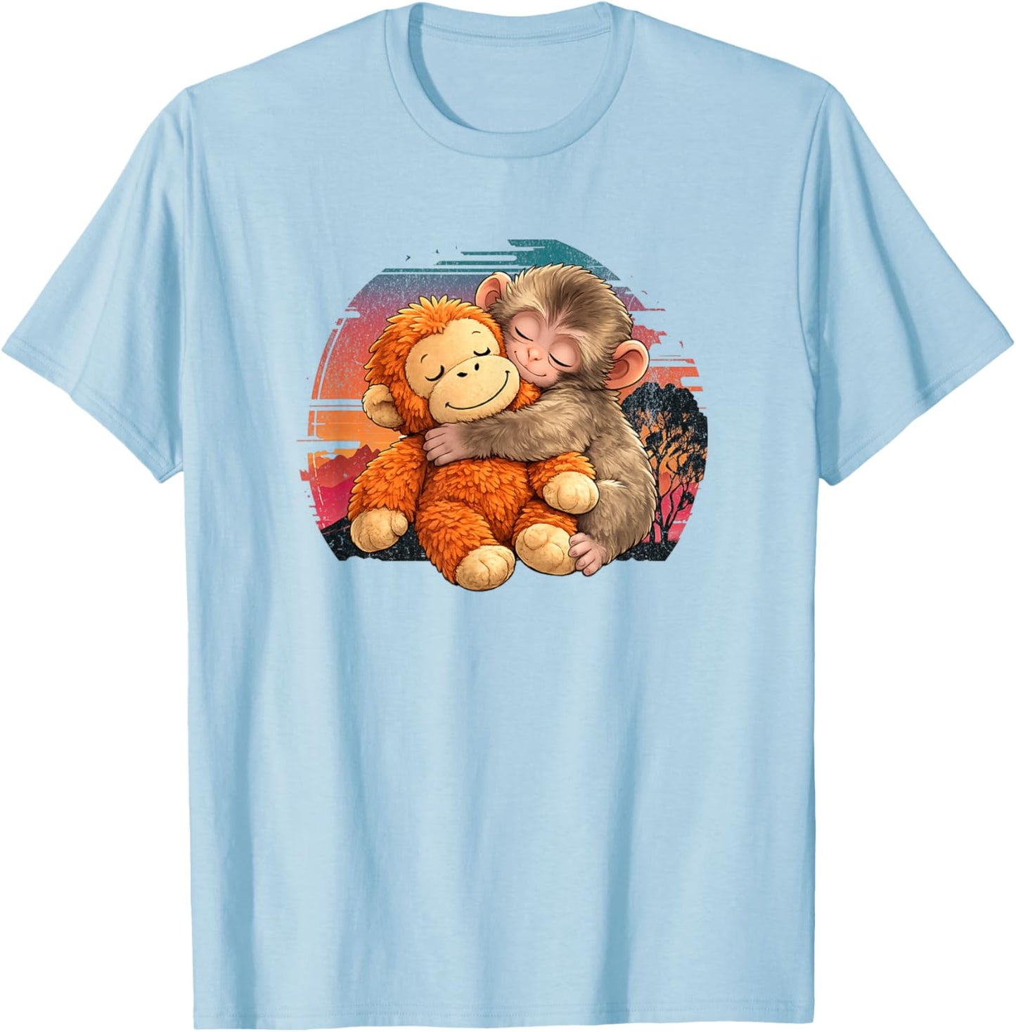 Punch Monkey Baby Fun Design for Everyone T-Shirt - T-Shirt | Light Blue