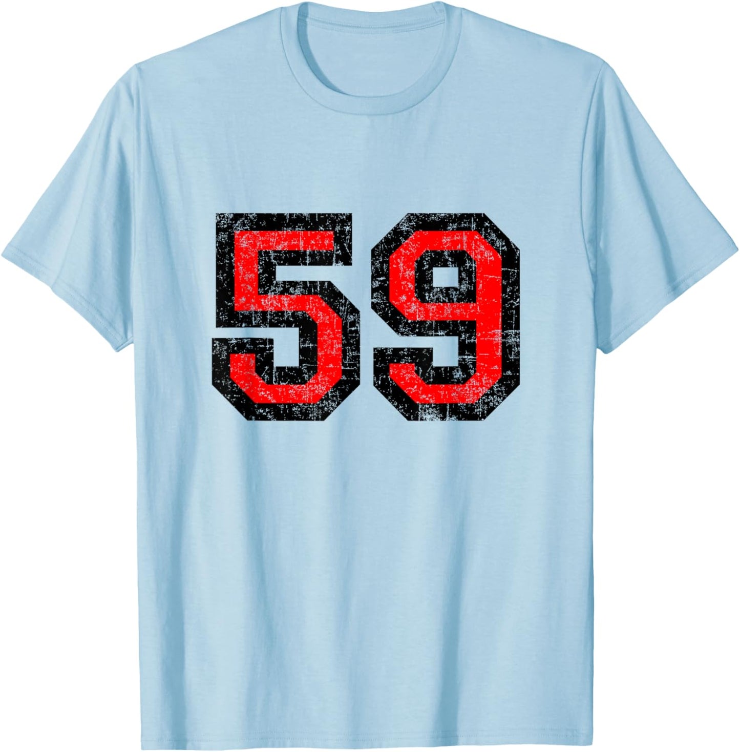 Number 59 (Vintage Black/Red) No.59 T-Shirt - T-Shirt | Light Blue