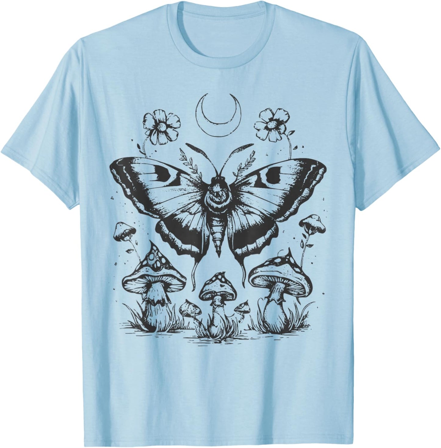 Butterfly Grunge Fairycore Therian Cute Moth Aesthetic Y2K T-Shirt - T-Shirt | Light Blue