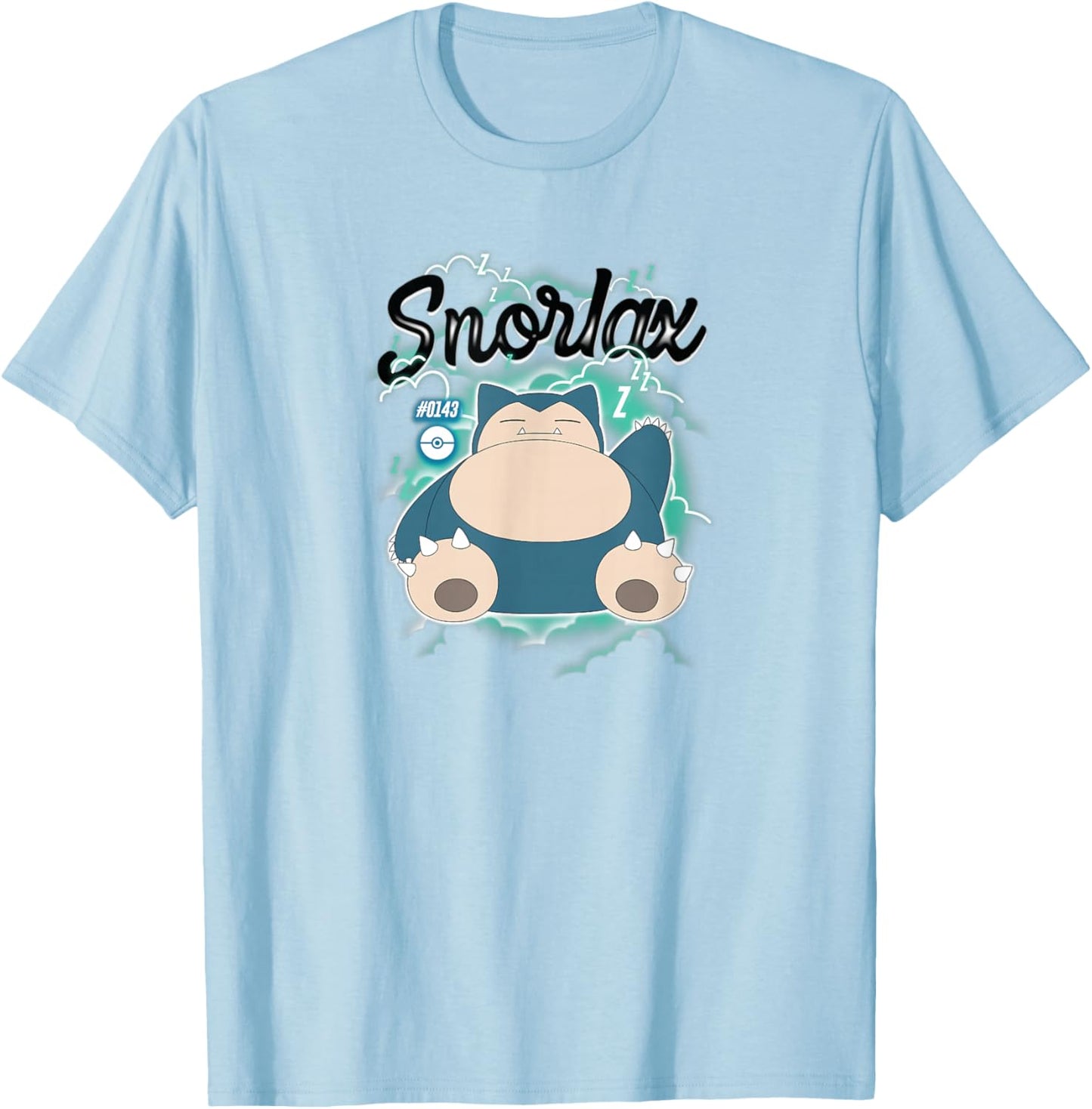 Pokémon - Snorlax - #0143 - Airbrushed T-Shirt - T-Shirt | Light Blue
