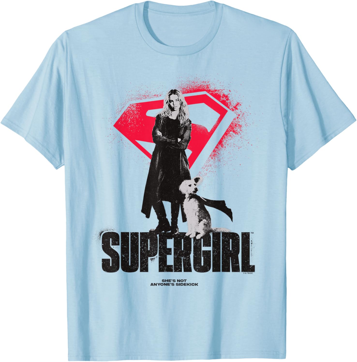 Supergirl (2026) She's Not Anyone's Sidekick Kara and Krypto T-Shirt - T-Shirt | Light Blue