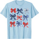 4th of July America Patriotic Bow Ribbon T-Shirt - T-Shirt | Light Blue
